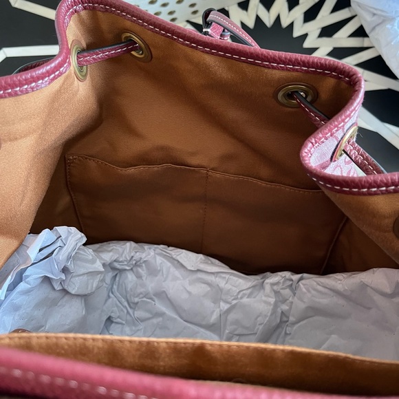 Coach Wine Sullivan Backpack In Signature Chambray - Picture 15 of 17